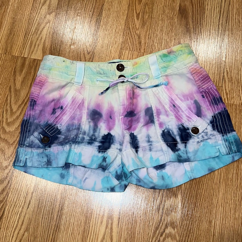 Anthropologie Millard Fillmore Tie-Dyed Silk Cotton Blend Shorts‎ size 27